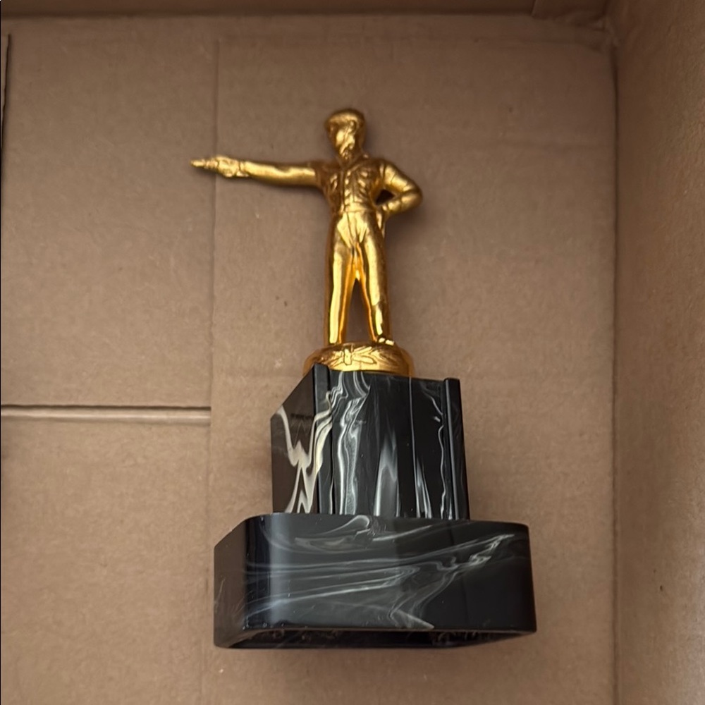 Gold and Black Art Deco pistol trophy late 40s early 50s